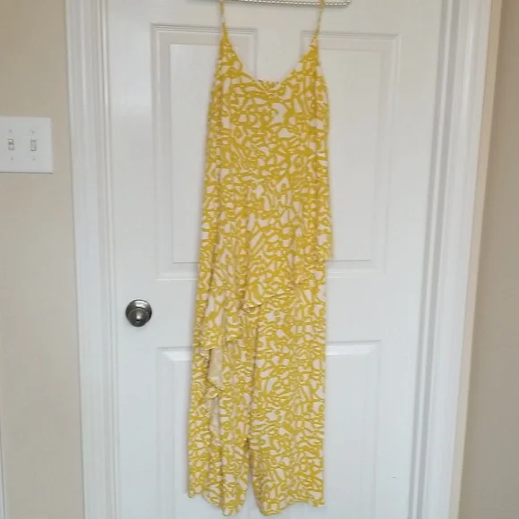 Maeve Anthropologie Goldenrod Spaghetti Strap Sleeveless Pant Jumpsuit Size 8 - Picture 2 of 10